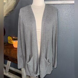 GAP Women's Gray Open Front Knit Sweater